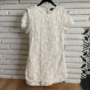 White Floral Lace Skort Romper
